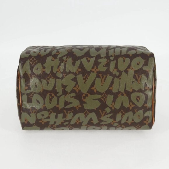 LOUIS VUITTON Monogram Graffiti Speedy 30 Bag Green Khaki - Picture 5 of 16